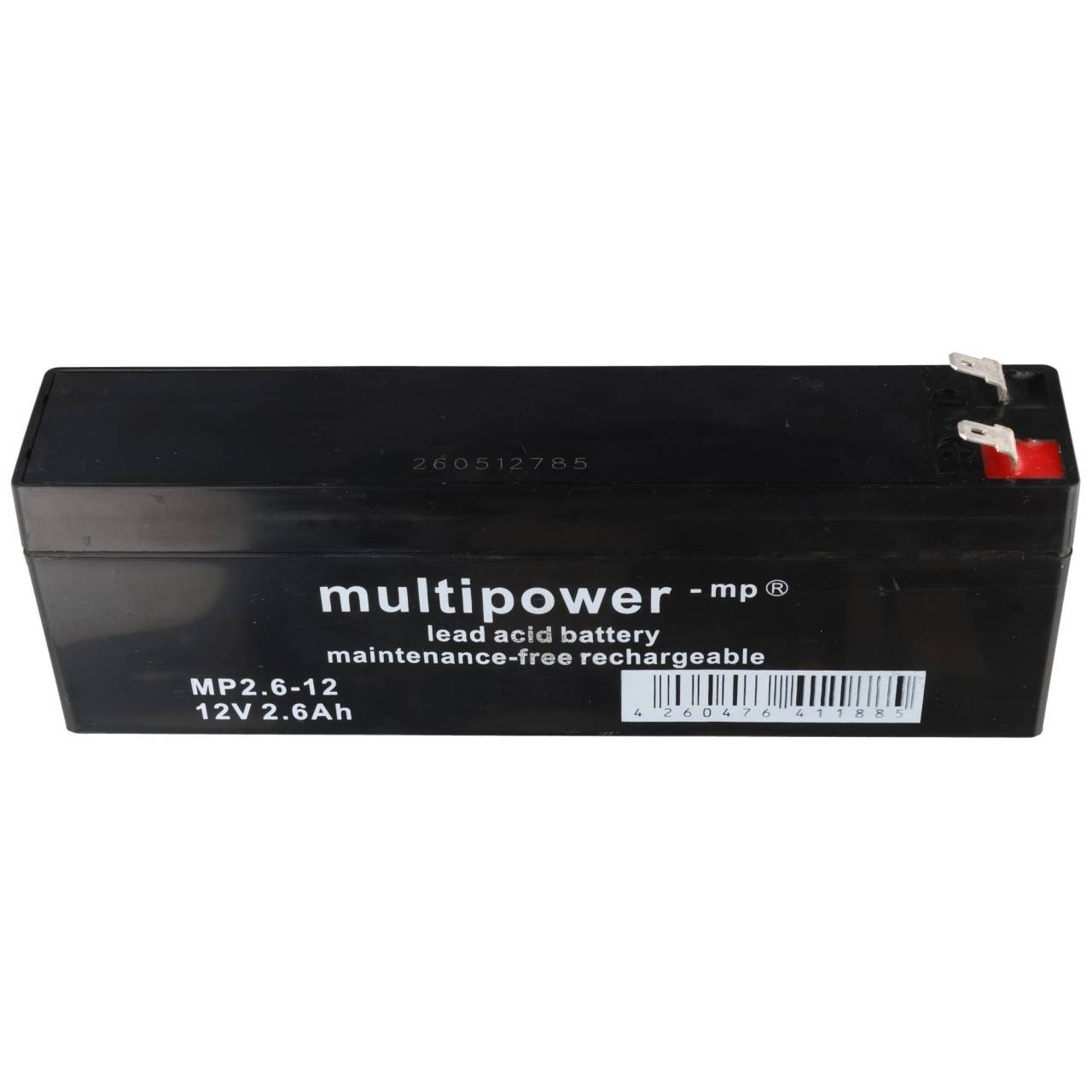 Batterie plomb-acide Multipower MP2.6-12 AGM, standard, Faston 4,8 mm, MP2.6-12-0
