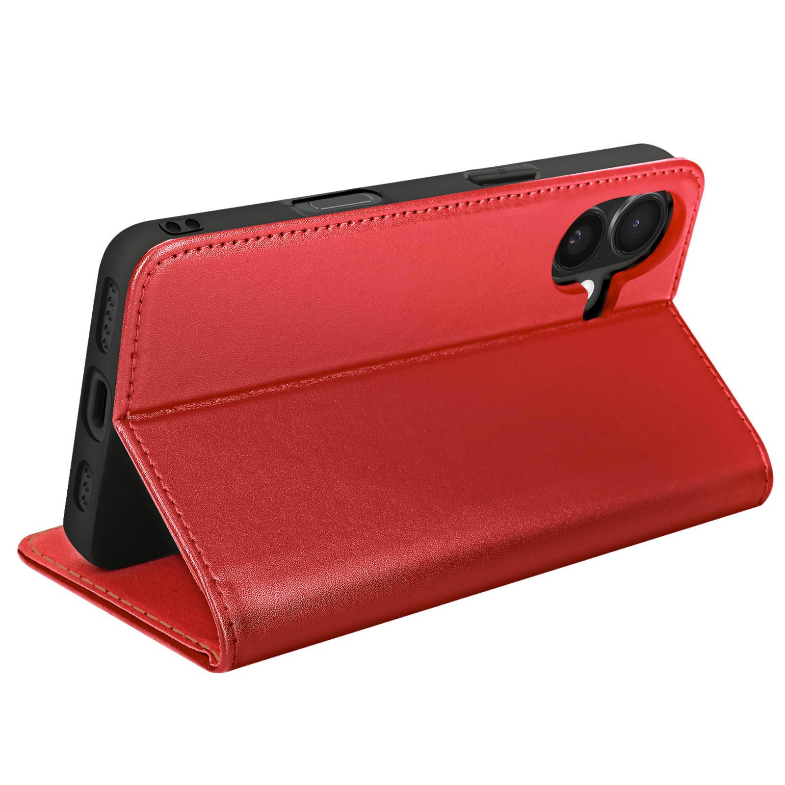 Étui pour iPhone 17 en Cuir avec Portes Cartes et Rabat Aimanté-1