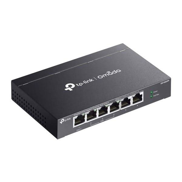 TP-Link Omada DS106GPP, Non-géré, Gigabit Ethernet (10/100/1000), Connexion Ethernet, supportant l'alimentation via ce p-0