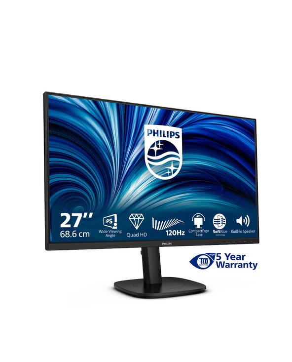 PHILIPS 27p 2560x1440 120Hz IPS Flat H/A 150 MM TUV EyeSafe certified USB HUB SPEAKERS DPx1 HDMIx2 350cd/m2 TCO 10-1