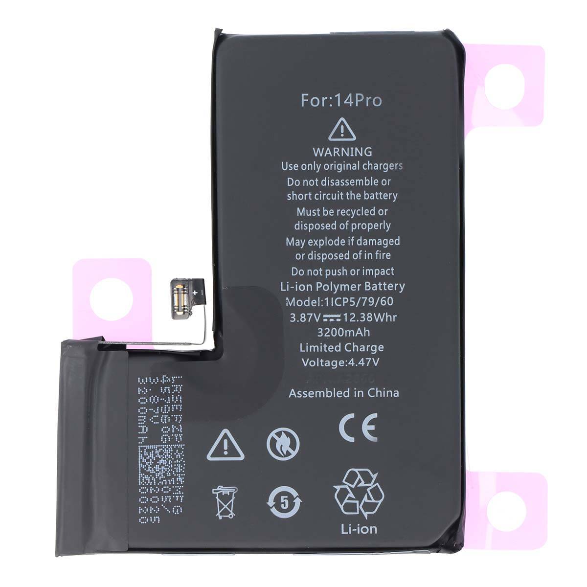 Batterie pour iPhone 14 Pro Li-Polymer 3.87V 3200mAh 12.38Wh-0