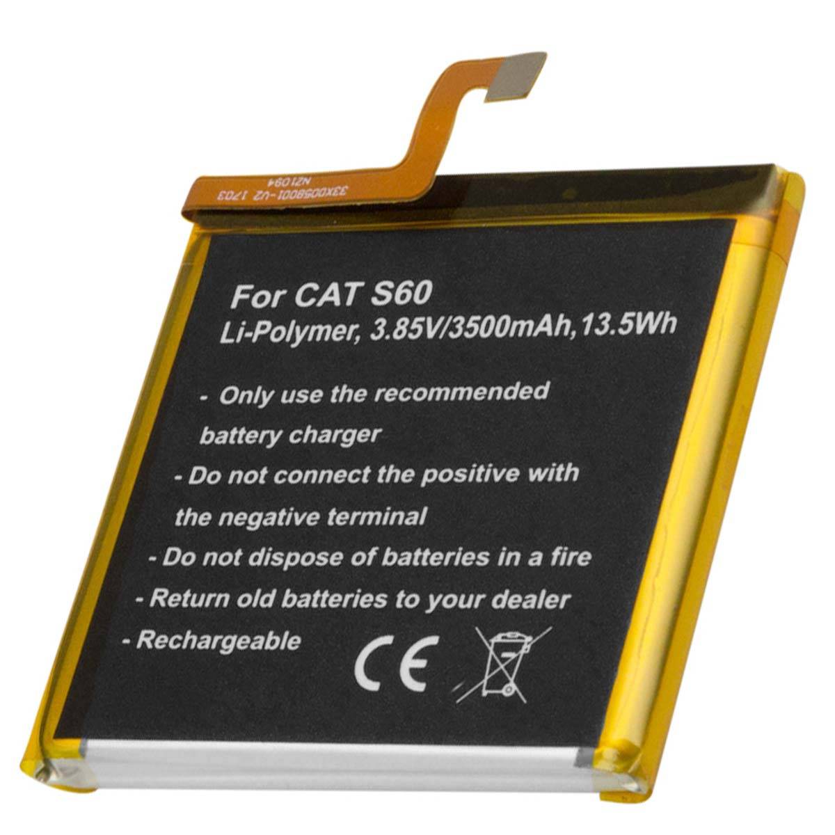 Batterie pour Smartphone CAT S60 Li-polymère 3.85V 3500mAh 13.5Wh-0