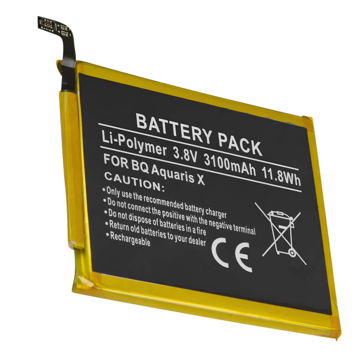 Batterie compatible BQ Aquaris X / X Pro 3.8V Li-Polymer 3100mAh 11.8Wh-0