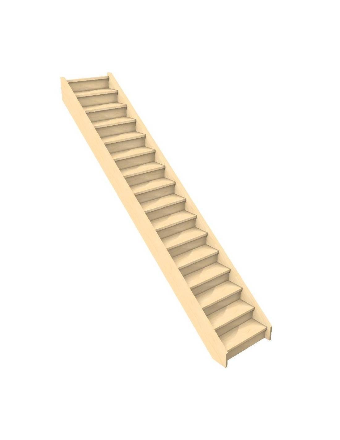 Escalier Droit Gavia- Hêtre LC Avec Contremarches H Sol Sol 288 Cm-0
