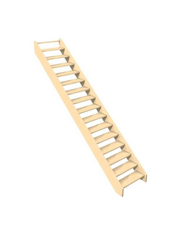 Escalier Droit Gavia-    Sapin Sans Contremarches H Sol Sol 288 Cm
