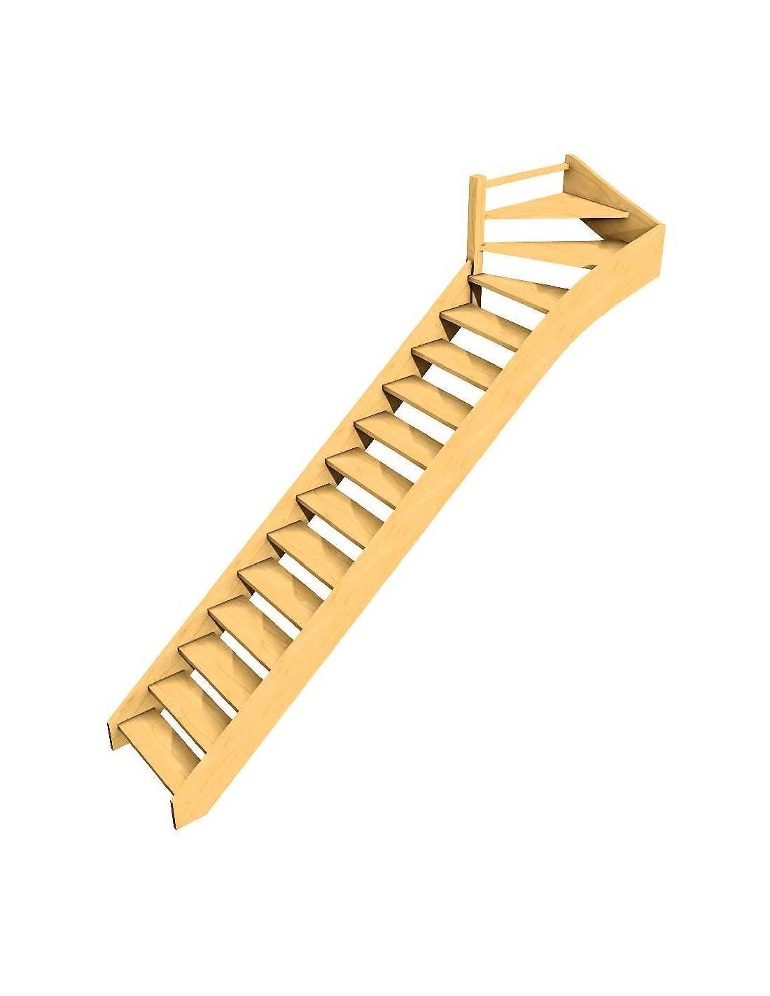 Escalier Quart Tournant Haut Bavat Sapin- Haut à Gauche Sans Contremarche H Sol Sol 280 Cm-0