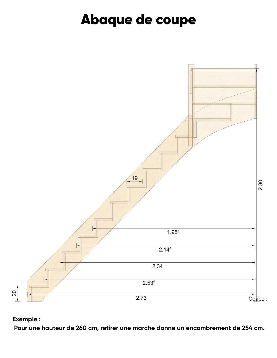 Escalier Quart Tournant Haut Bavat Hêtre- Haut à Gauche Sans Contremarche H Sol Sol 280 Cm-3