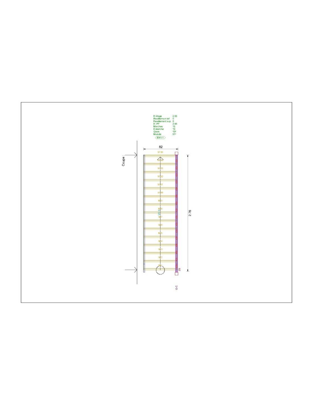 Escalier Droit Moreno Sapin- Avec Rampe Avec Contremarches H Sol Sol 285 Cm-2