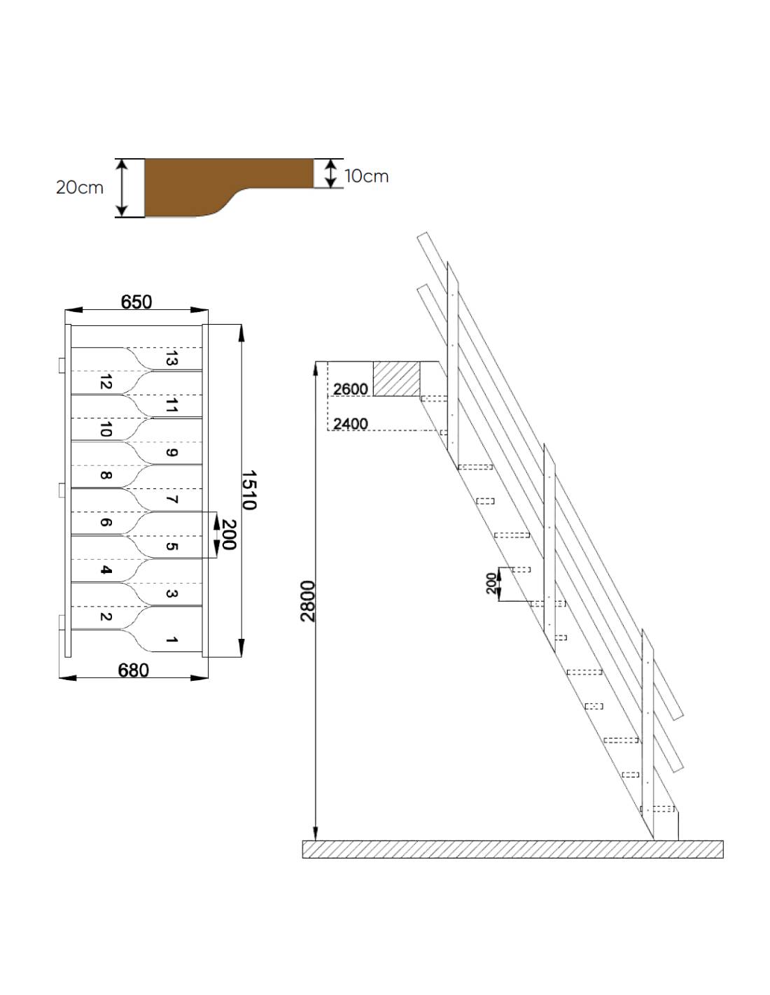 Escalier Gain De Place Nugere- Sapin H Sol Sol 280 Cm-2