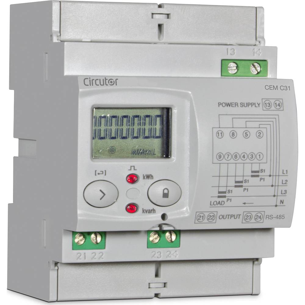 Circutor CEM-C31-T1 CEM-C31-T1 Compteur triphasé avec raccordement sur transformateur numérique 10 A Single 1 pc(s)-0