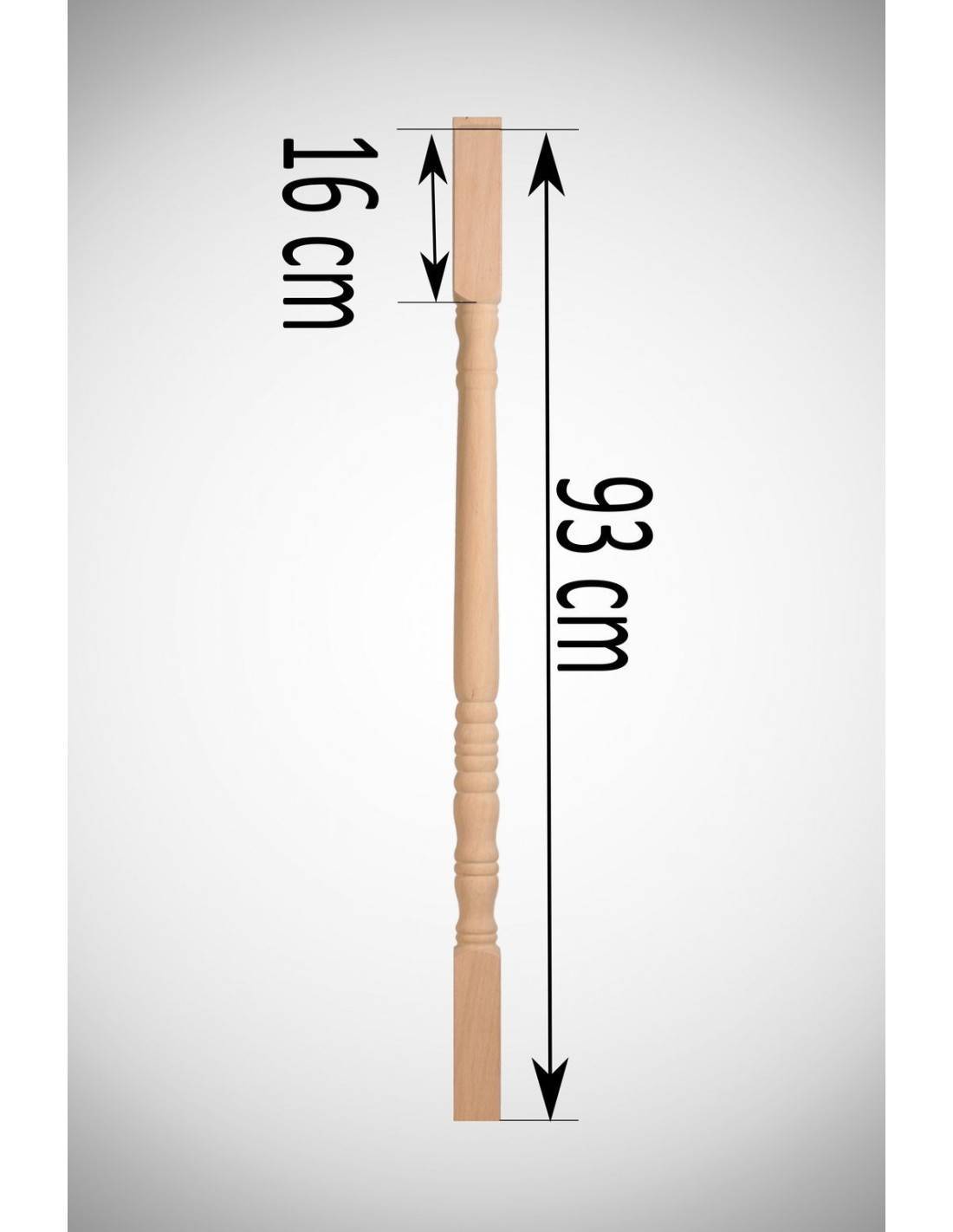 Balustre Tournée En Bois Massif Pour Balustrade Hêtre L 95 Cm-1