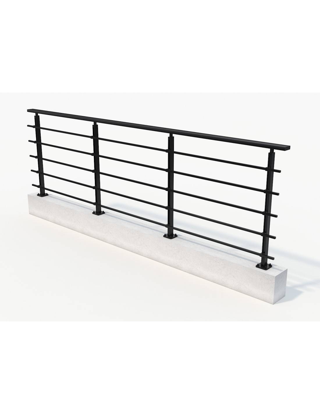 Garde Corps Aluminium - Kit Départ Quadrum L Inox Brillant 100 Cm-1