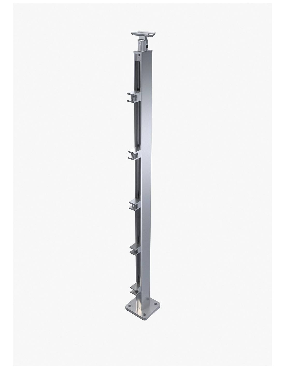 Garde Corps Aluminium - Kit Départ Quadrum L Inox Brillant 100 Cm-4