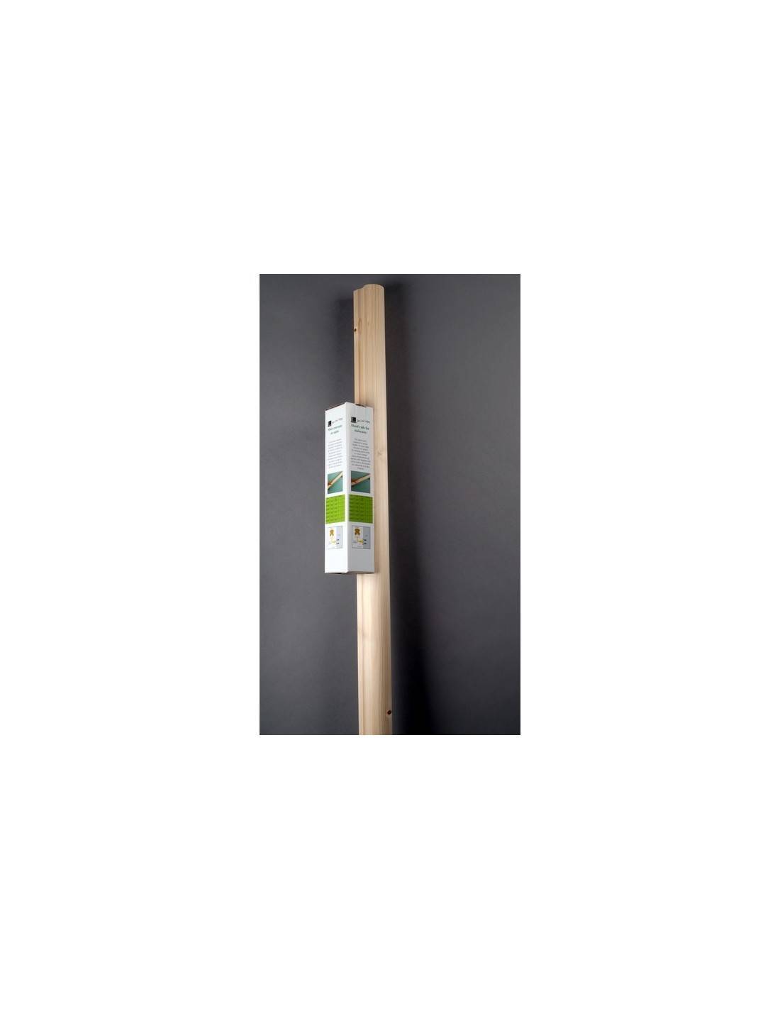 Main Courante Sapin Ronde ø50 Mm Avec Supports L 200 Cm-2