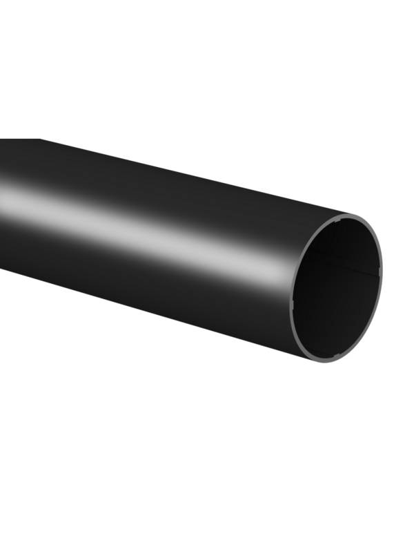 Main Courante Aluminium Noir Brillant Diam. 50 Mm    L  Noir Brillant    200 Cm
