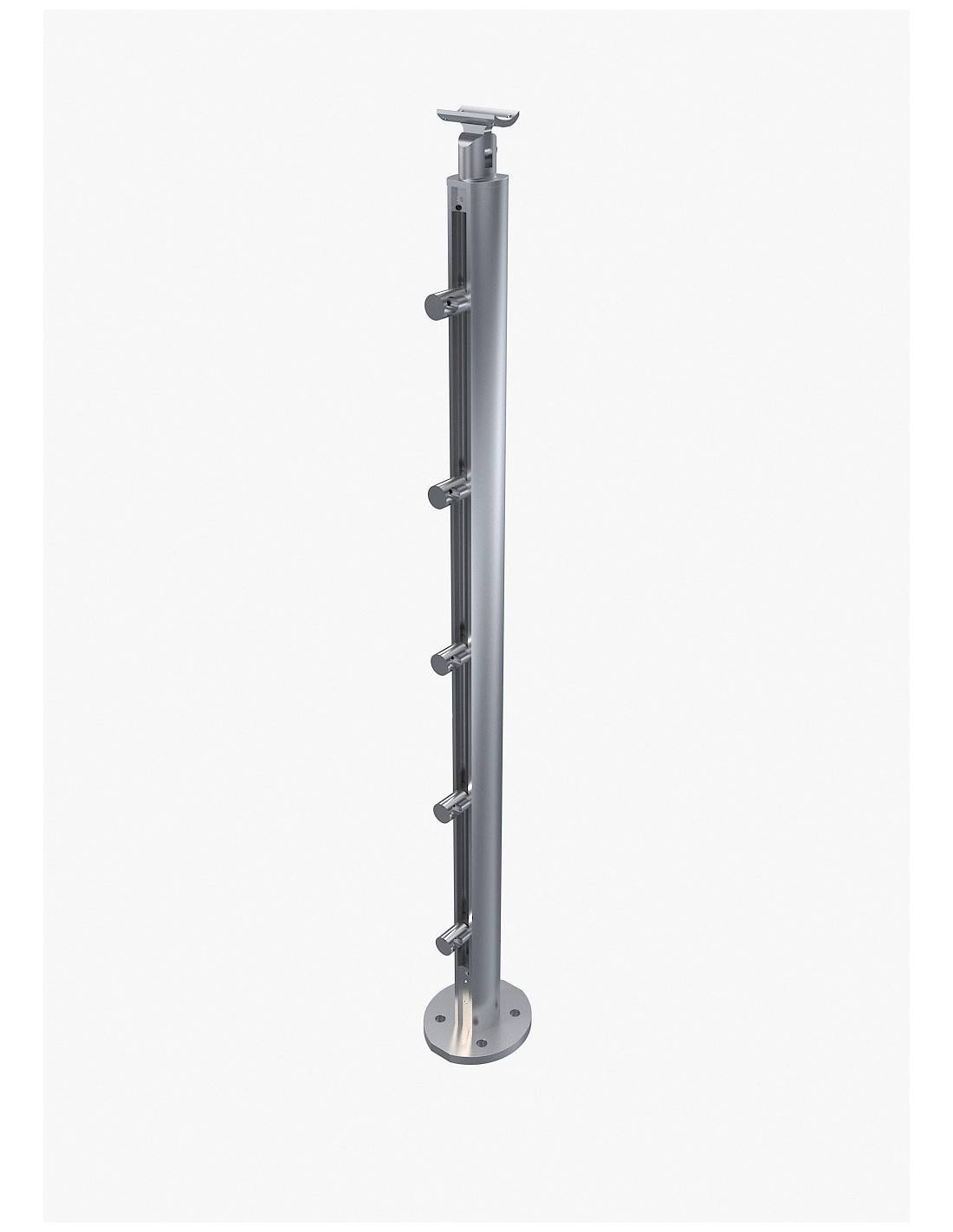 Garde Corps Aluminium - Kit Départ Ellipsis L Inox Brillant 100 Cm-1