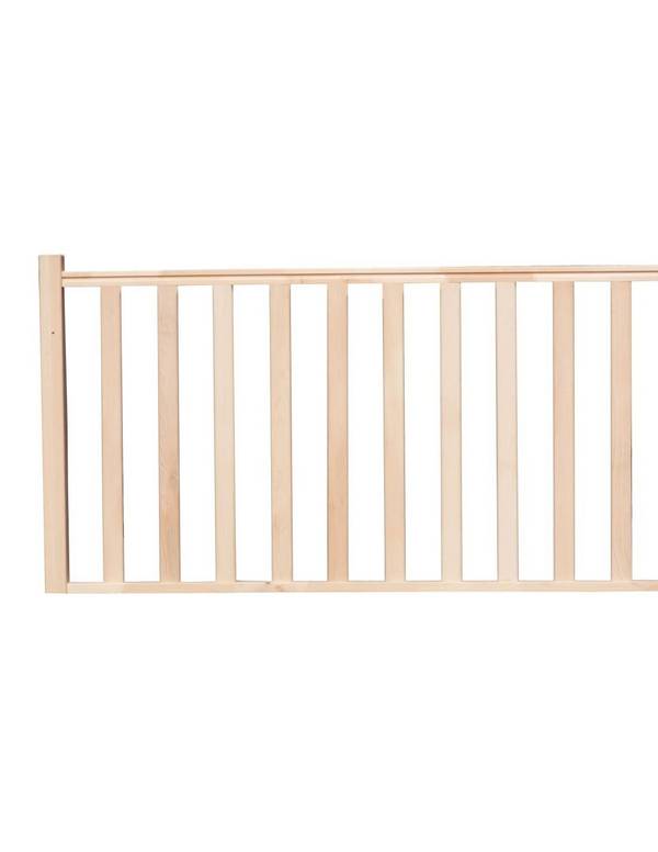 Kit garde corps à fuseaux hêtre 2m + 1 poteau
