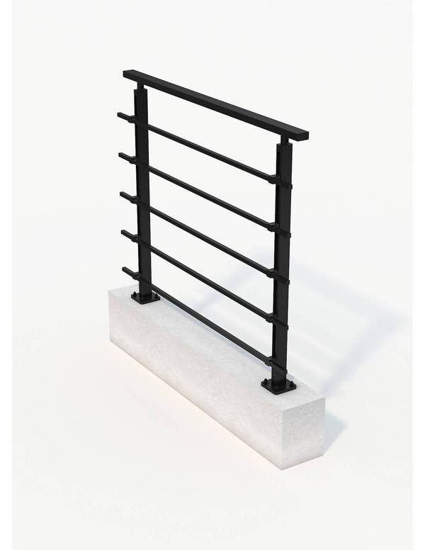 Garde Corps Aluminium - Kit Départ Quadrum    L    Noir Brillant  100 Cm