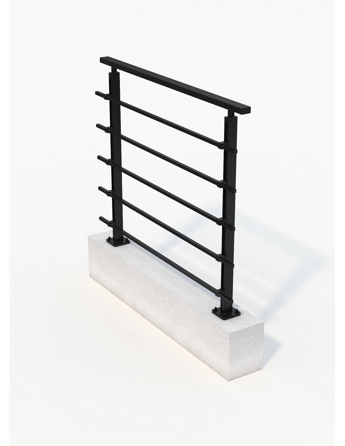 Garde Corps Aluminium - Kit Départ Quadrum L Noir Brillant 100 Cm-0