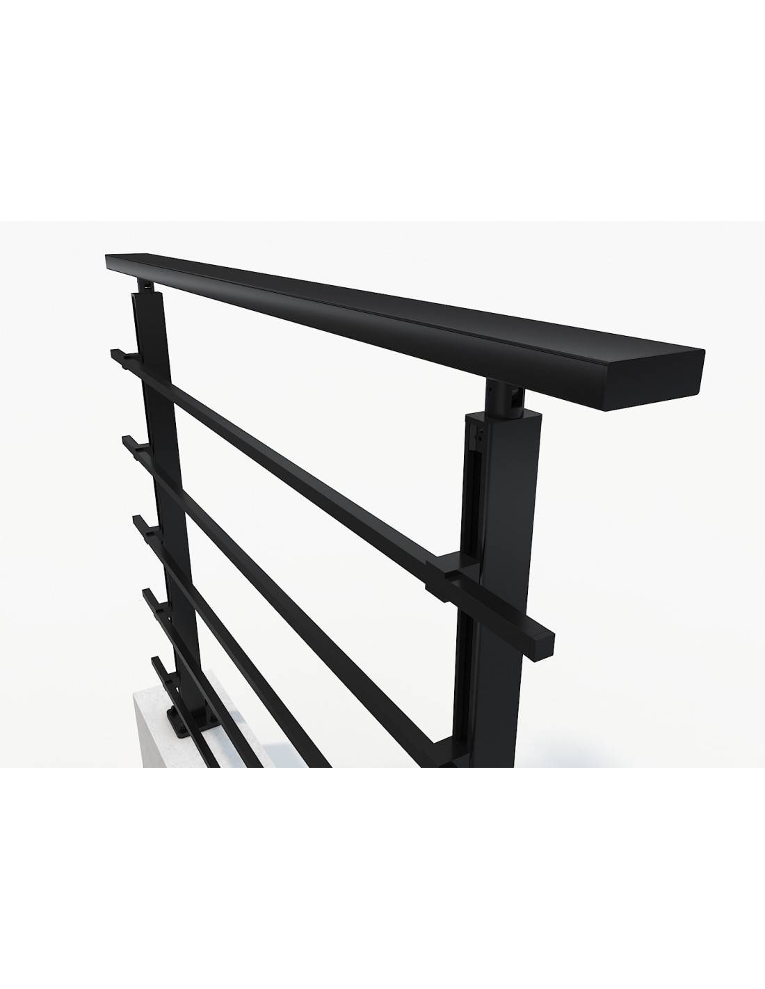 Garde Corps Aluminium - Kit Départ Quadrum L Noir Brillant 100 Cm-3