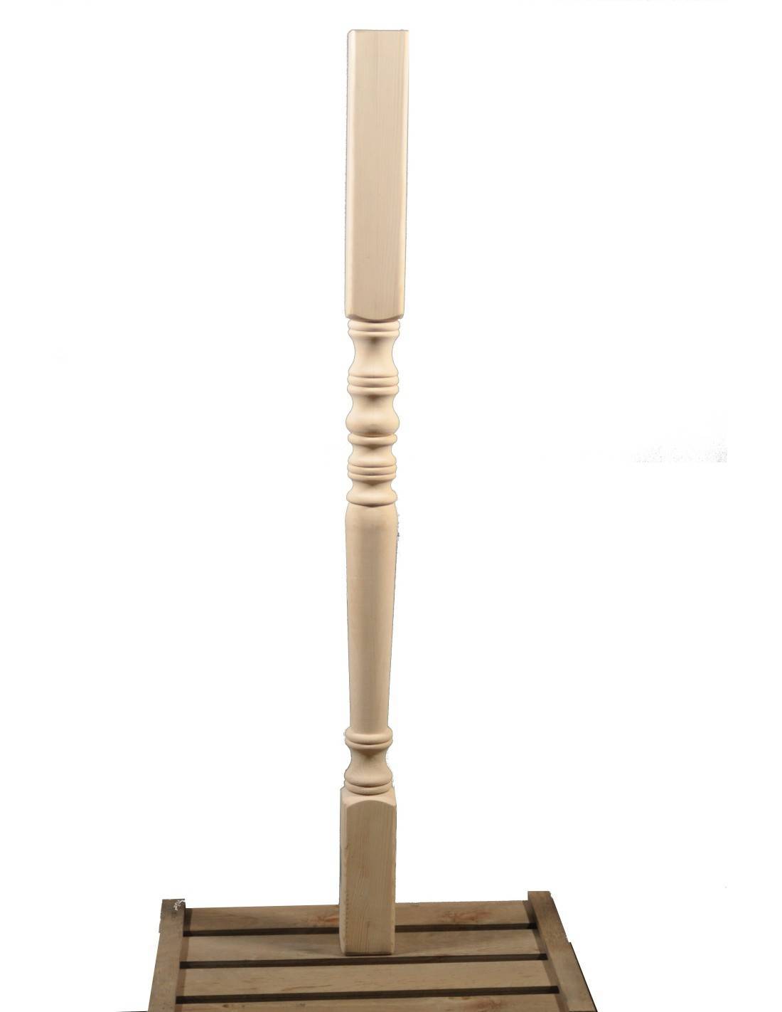 Poteau Tourné En Bois Massif Pour Balustrade Sapin L 1207 Cm-0