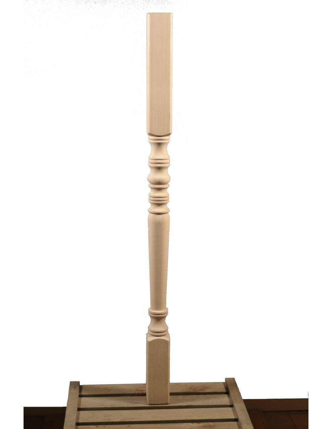 Poteau Tourné En Bois Massif Pour Balustrade Hêtre L 1207 Cm-0