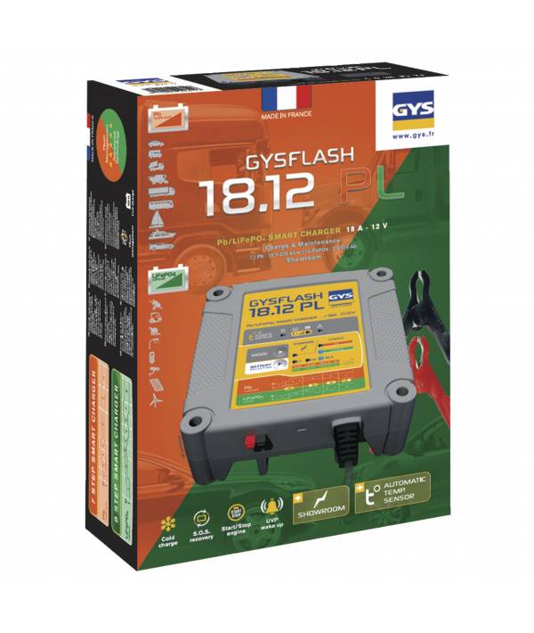 Chargeur batterie Plomb/LiFePO4 12V 18A de 7 à 270Ah GYSFLASH 18.12PL-1
