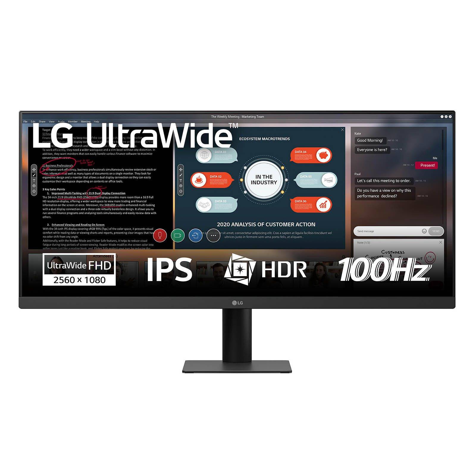 LG 29U511A-B, 73,7 cm (29"), 2560 x 1080 pixels, WFHD, LCD, 5 ms, Noir-0