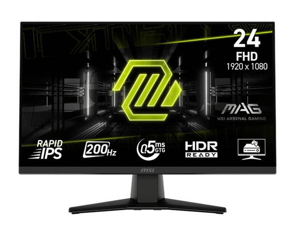 MSI MAG 242F, 60,5 cm (23.8"), 1920 x 1080 pixels, Full HD, LCD, 0,5 ms, Noir