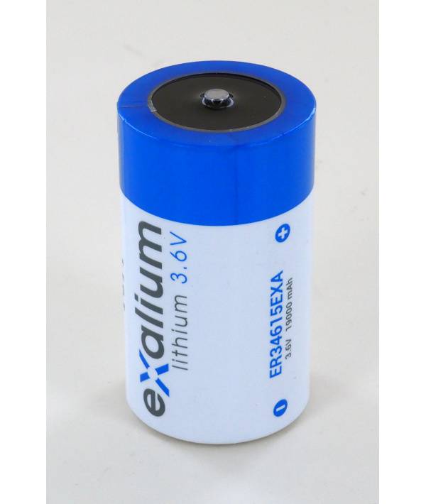 Pile lithium 3,6V 19Ah D EXALIUM ER34615EXA-0