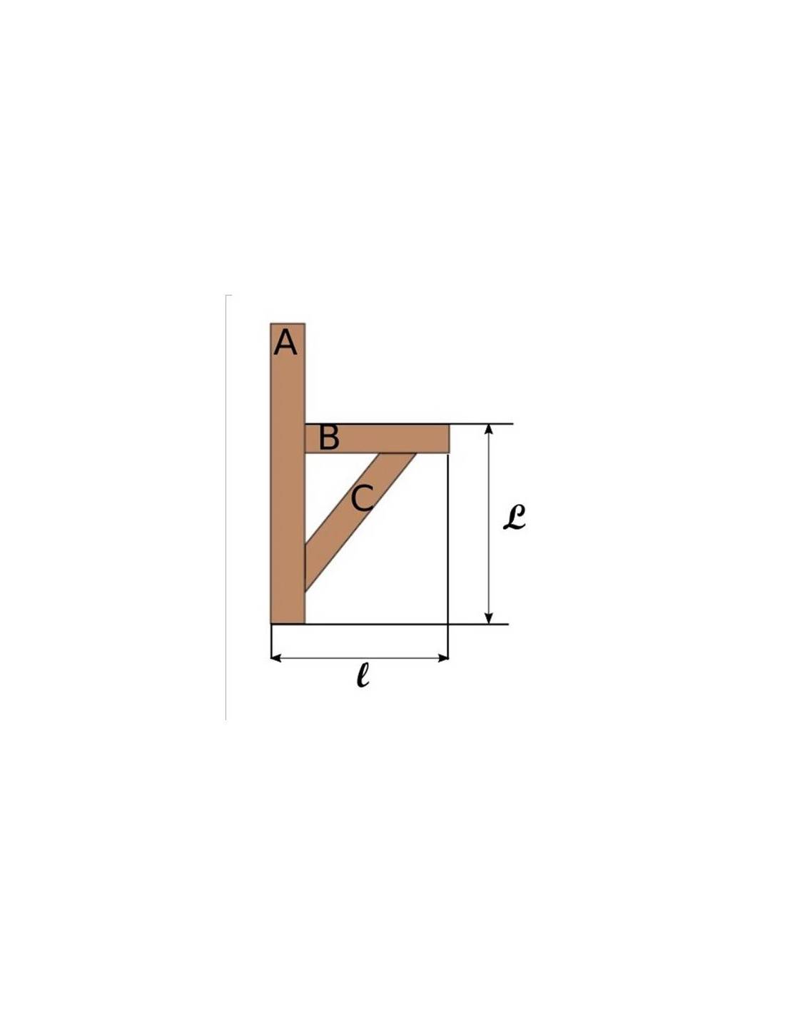 équerre Console Bois Douglas Pour Auvent Et Marquise | Woodup Dimension 45x45 Cm-1