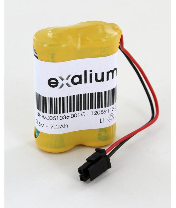 Pile lithium 3.6V 7.2Ah type 3HAC051036-001 REV02 pour ABB-0