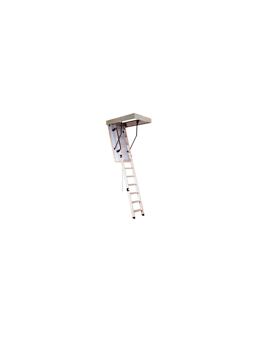 Escalier Escamotable Echelle Bois Isole 36 Mm Caisson 110 X 70 Cm-0