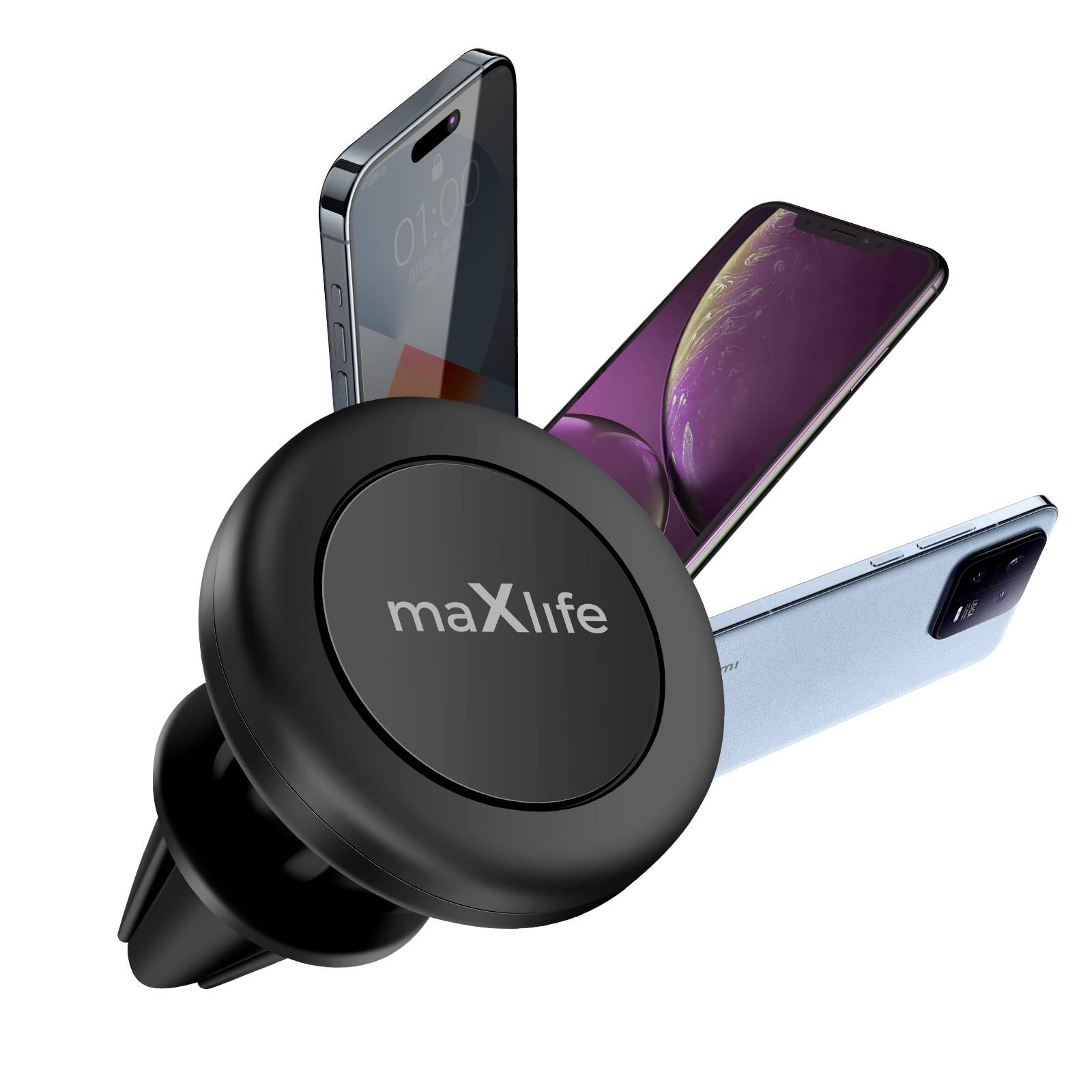 Support Voiture Magnétique pour Smartphones à Fixer sur Grille d'Aération-3