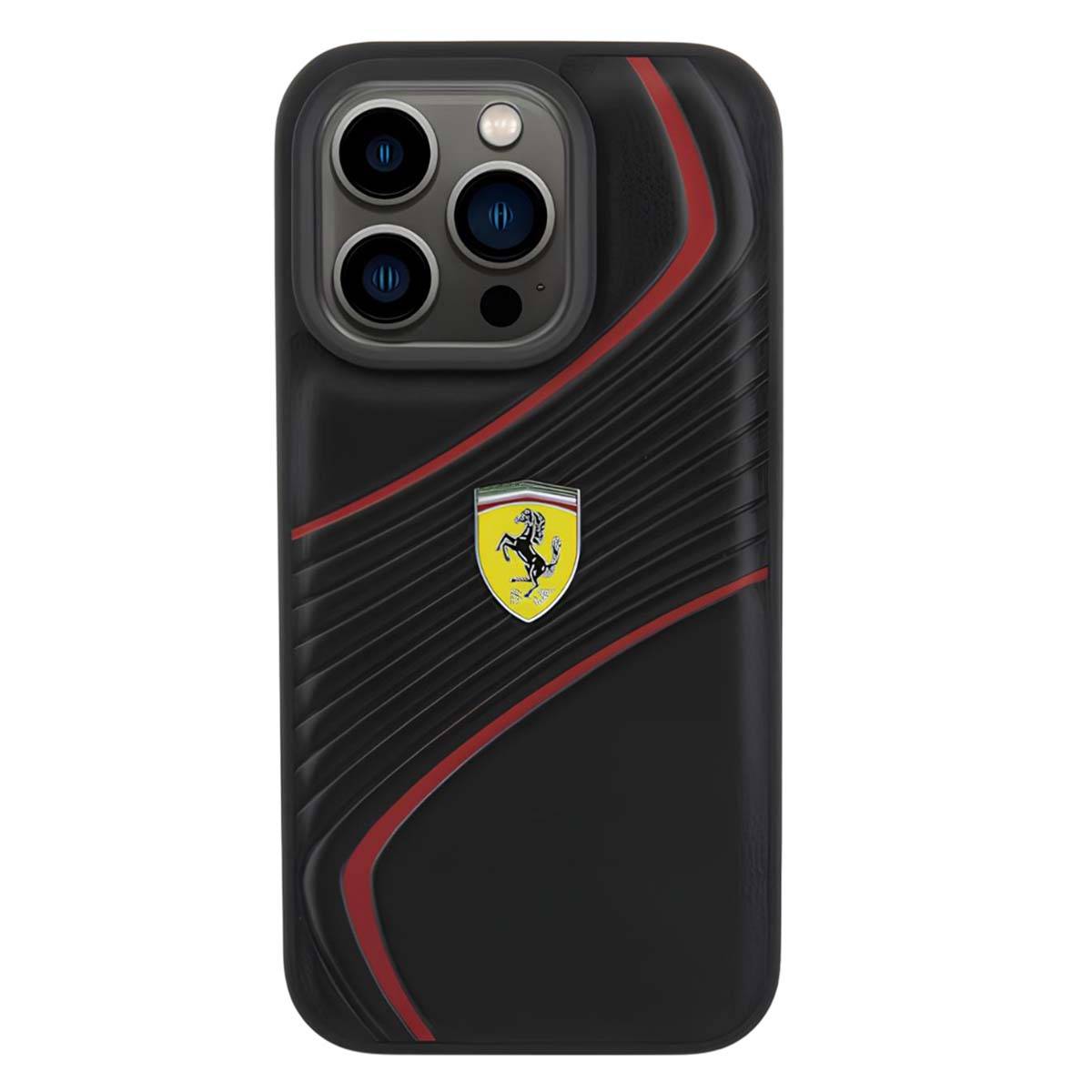 Coque en Cuir pour iPhone 15 Pro avec Logo Twist Métal-1