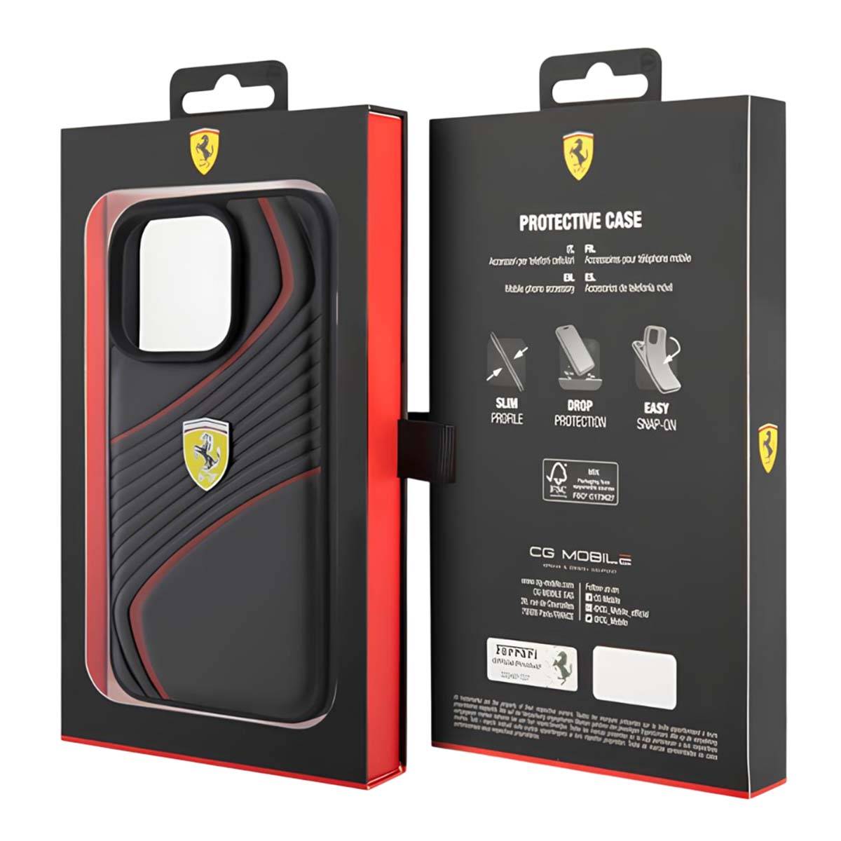 Coque en Cuir pour iPhone 15 Pro avec Logo Twist Métal-4