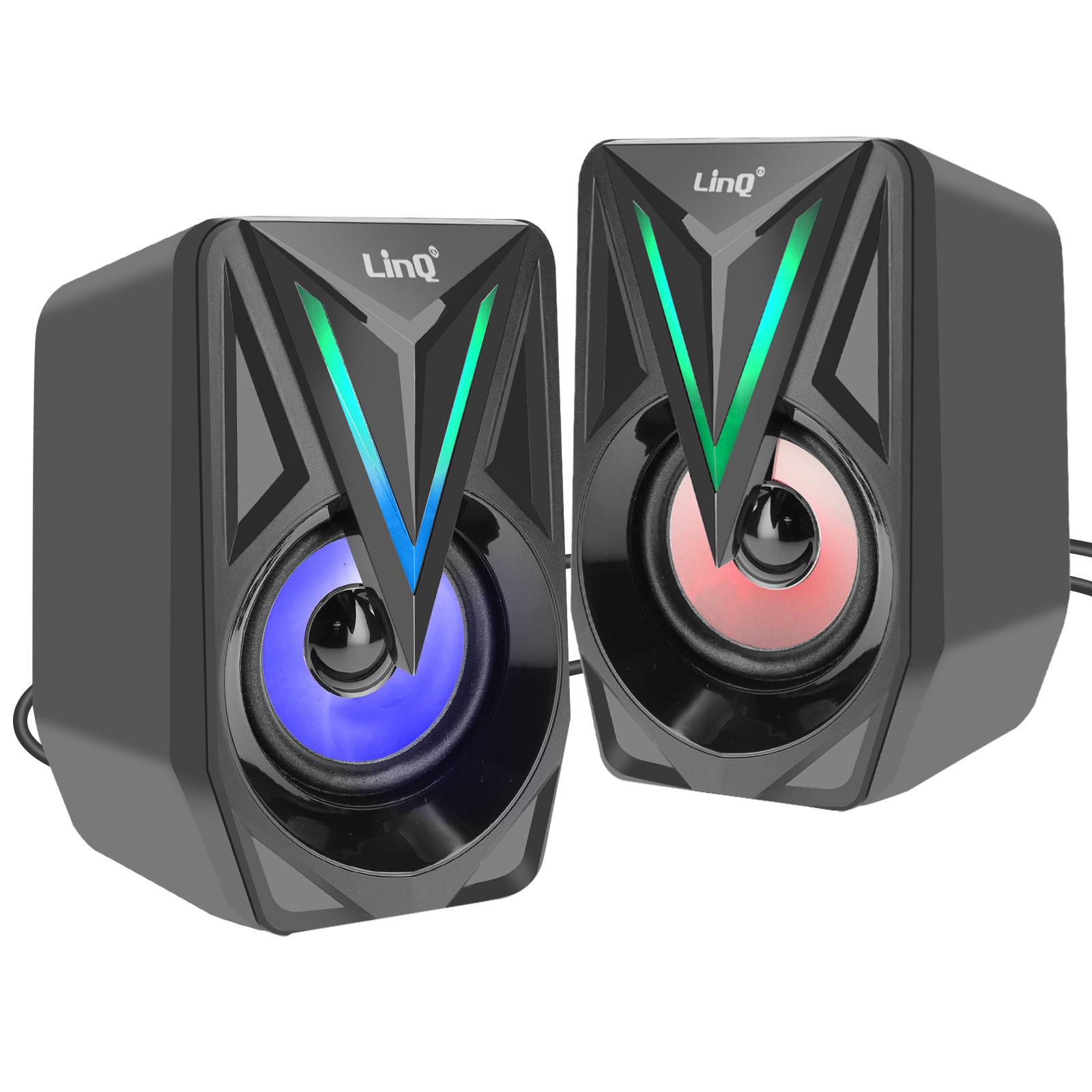 Haut-parleurs Jack pour PC et TV avec LED Coloré Son Puissant-2