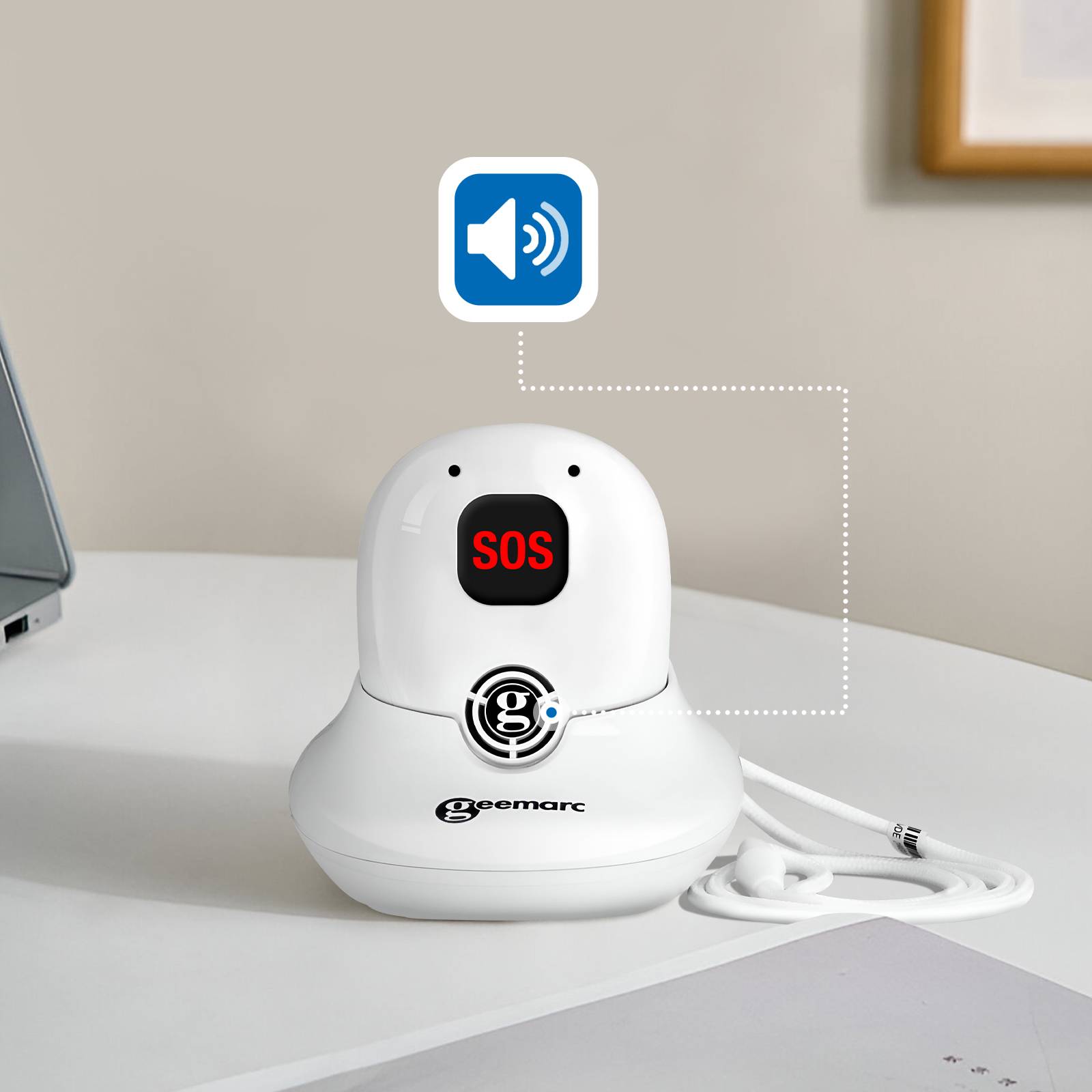 Pendentif d'Urgence SOS Additionnel avec Fonction Mains Libres-2