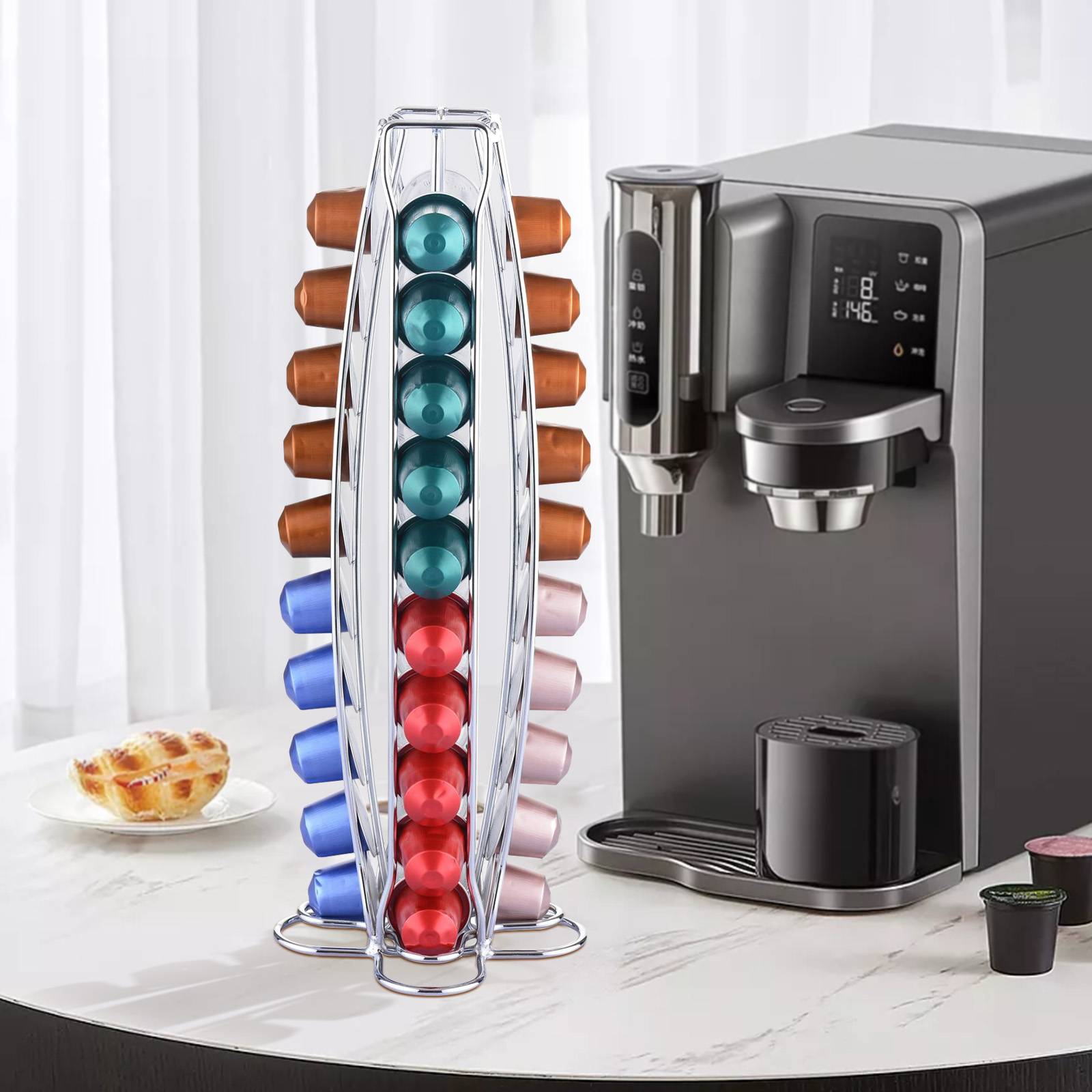 Distributeur pour 40 Capsules Nespresso Tour Élancé en Métal-1