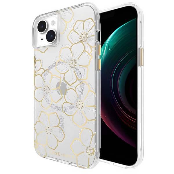 Coque Compatible MagSafe pour iPhone 15 Plus avec Design Floral Gems
