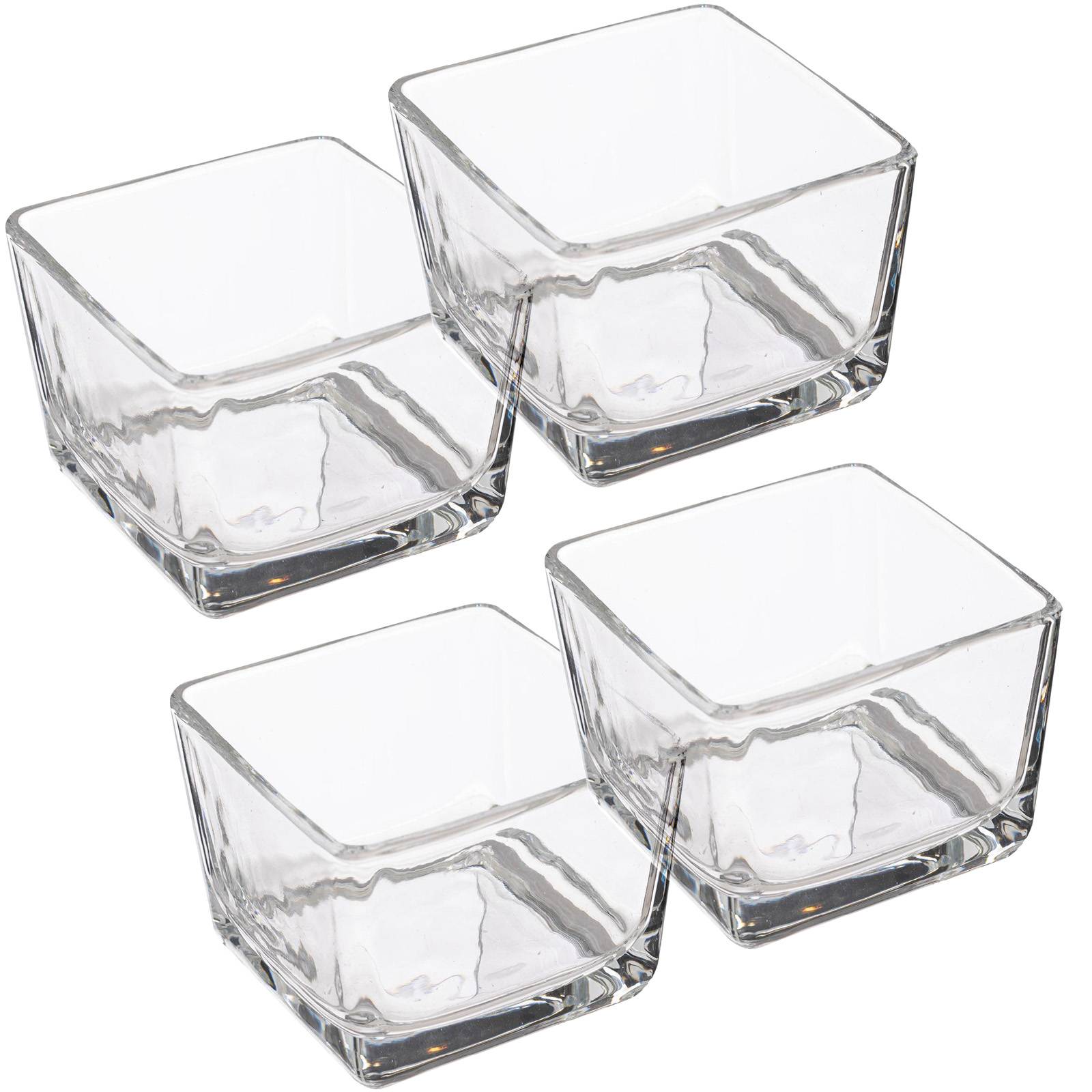 Coffret 4 Bols en Verre avec Base Bambou Naturel Solide et Pratique-4
