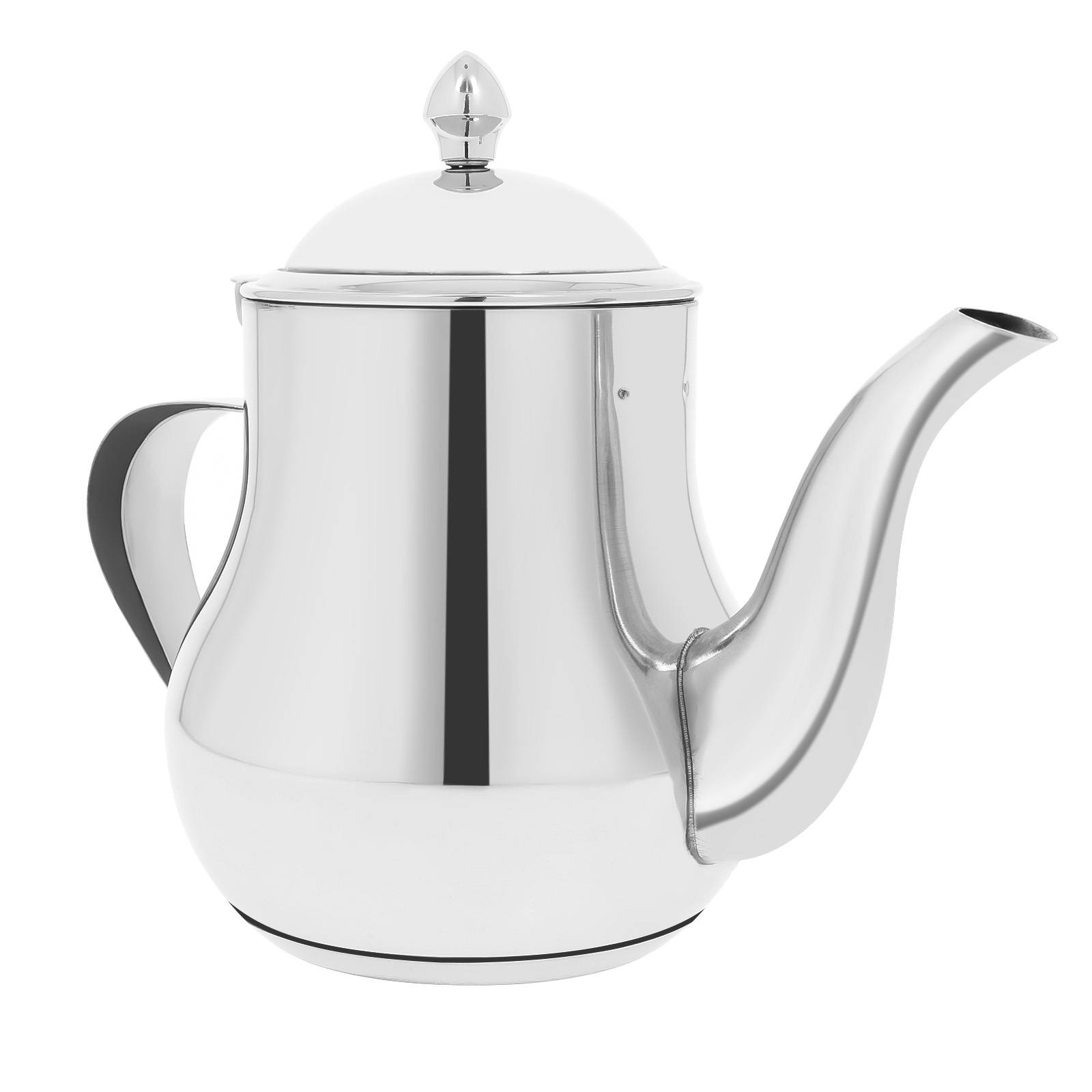 Théière en Acier Inox Capacité 1,2L avec Bec Verseur et Couvercle-0