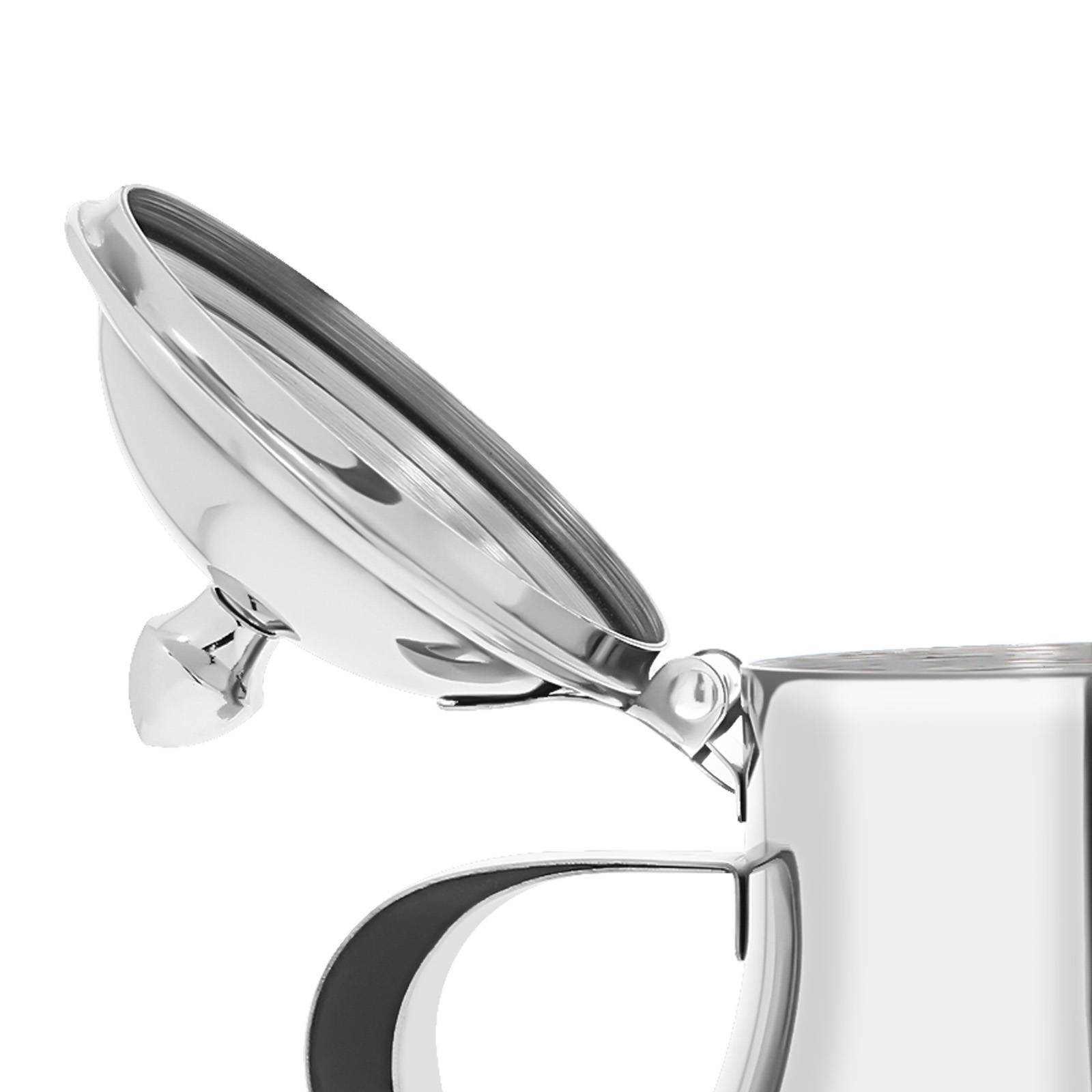 Théière en Acier Inox Capacité 1,2L avec Bec Verseur et Couvercle-3