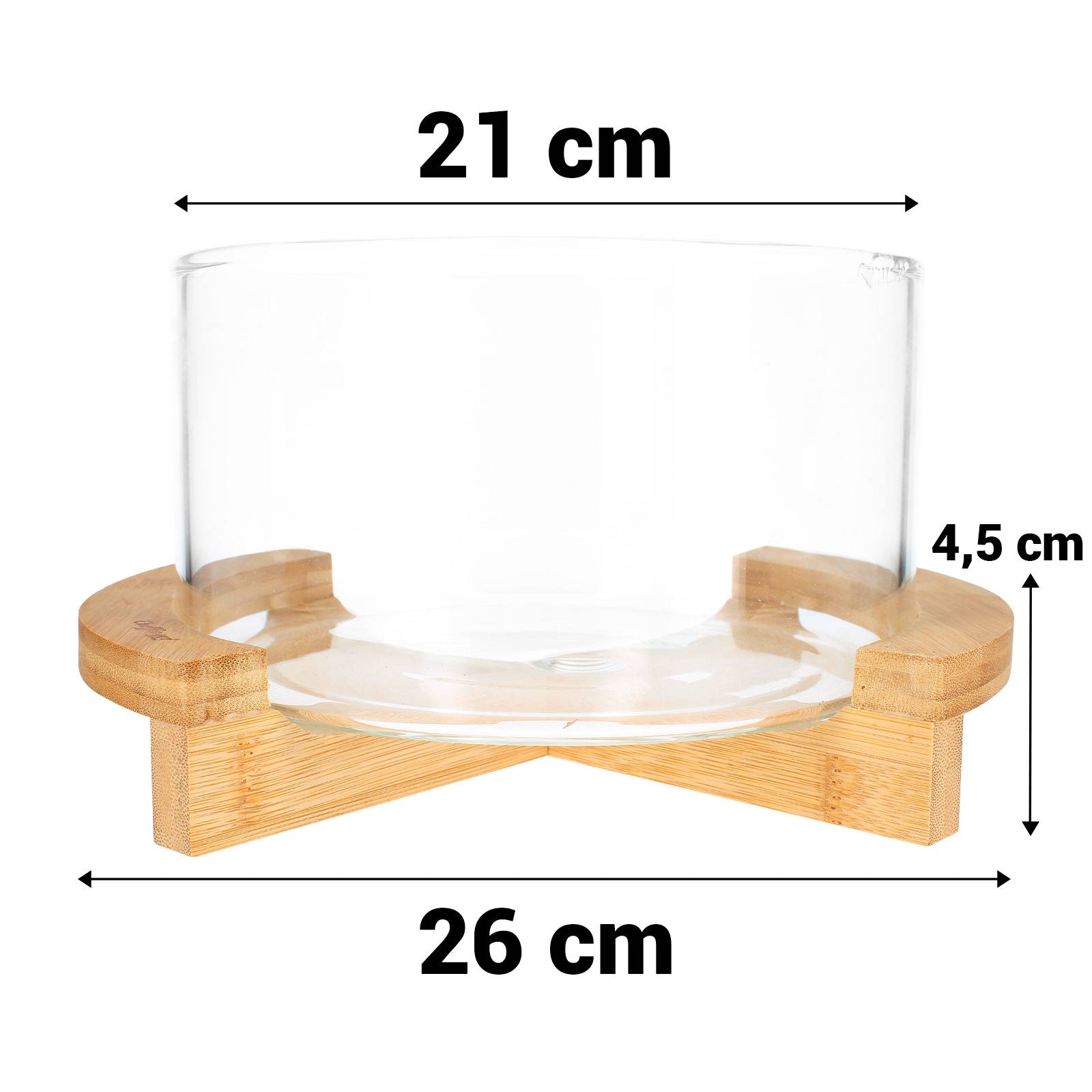 Saladier en Verre Base Bambou avec Ustensiles Inclus Ultra Pratique-4