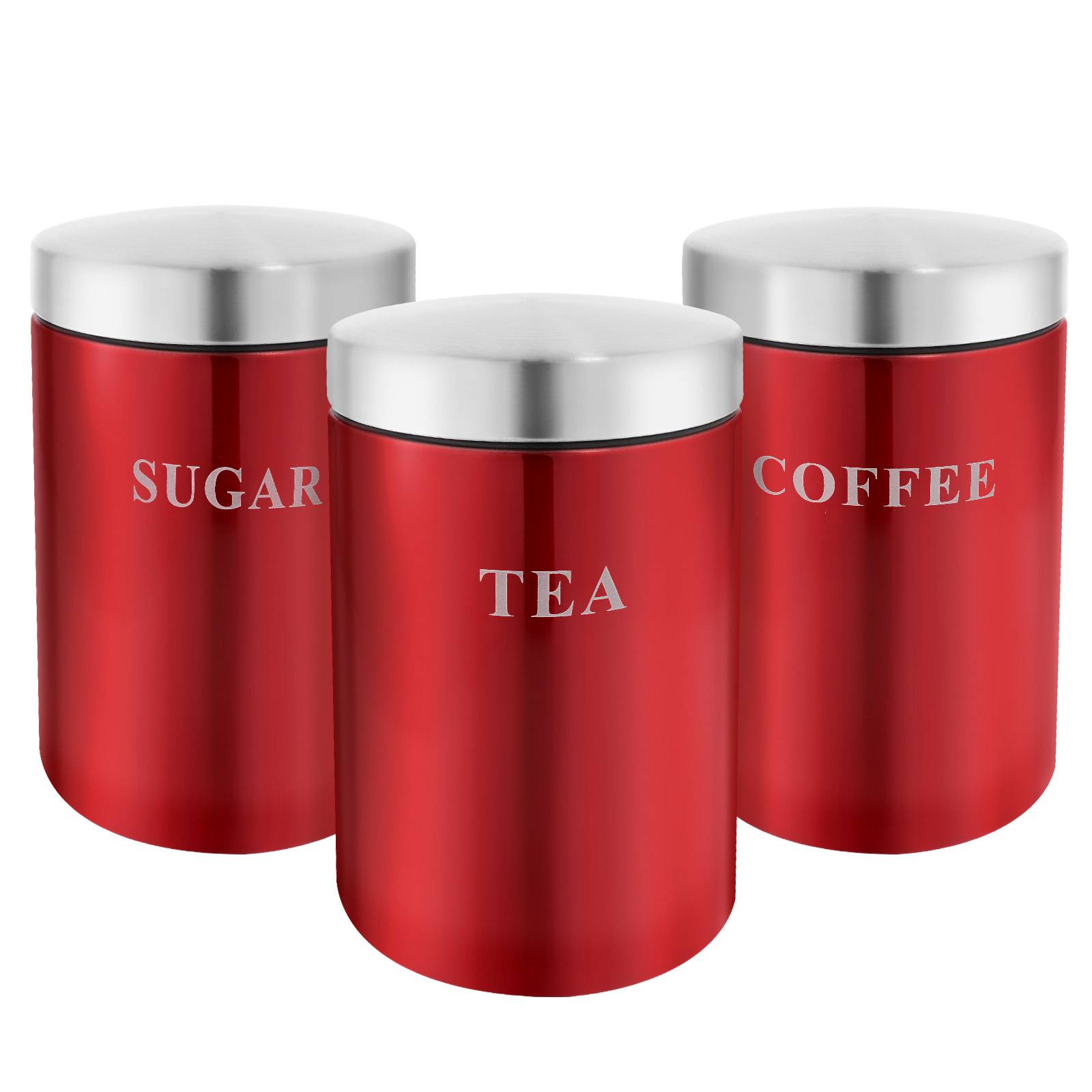 Lot 3 Boites en Inox pour Café Thé Sucre Hermétique-0