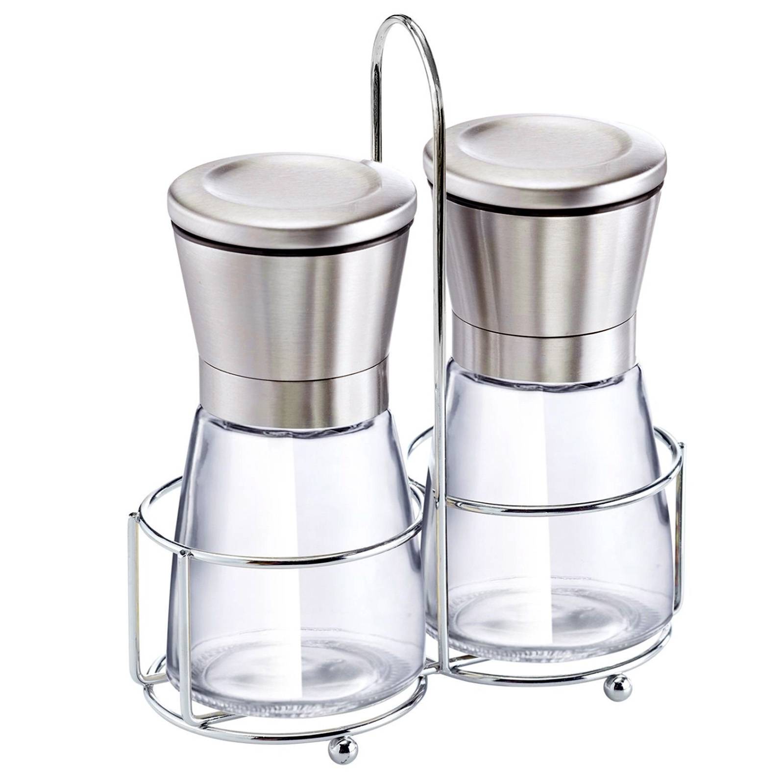 Moulins à Sel et Poivre Manuel Inox et Verre Ultra Durable Solide-0