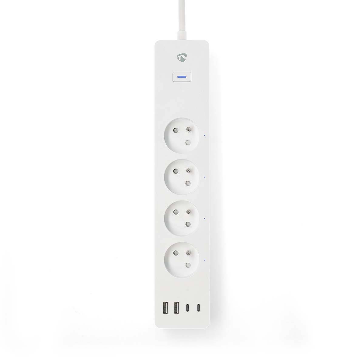 Multiprise Connectée Wi-Fi 4 Sorties 3680W 2m avec 4 Ports USB-0