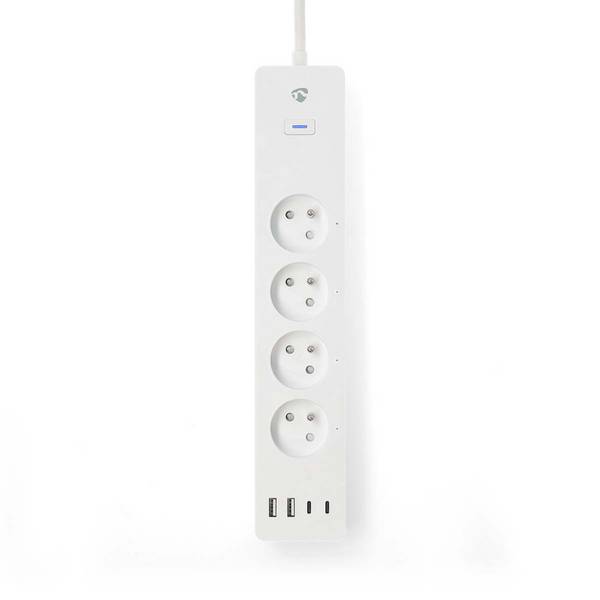 Multiprise Connectée Wi-Fi 4 Sorties 3680W 2m avec 4 Ports USB