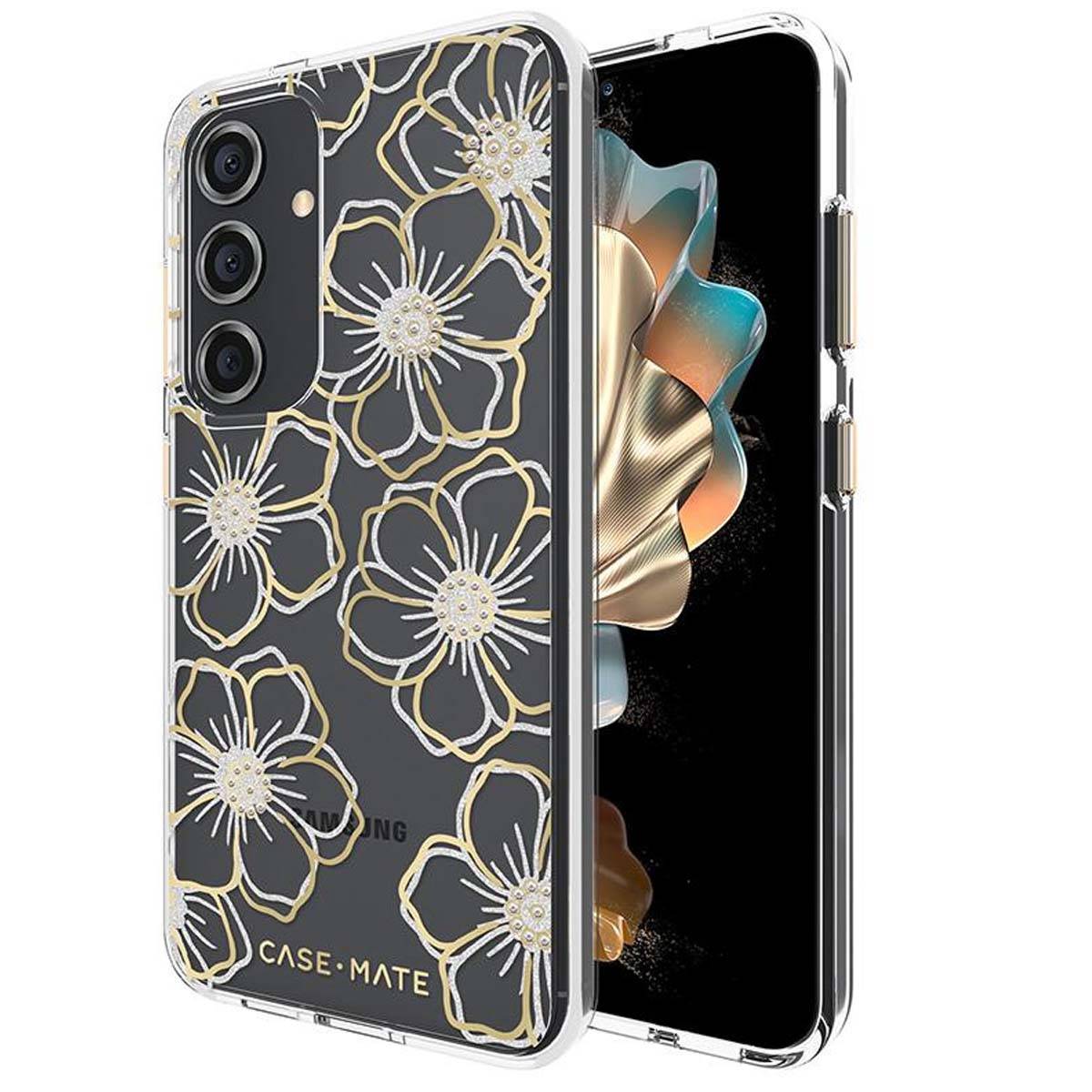 Coque pour Galaxy S24 Motif Floral Gems Antimicrobienne Ultra Résistant-0