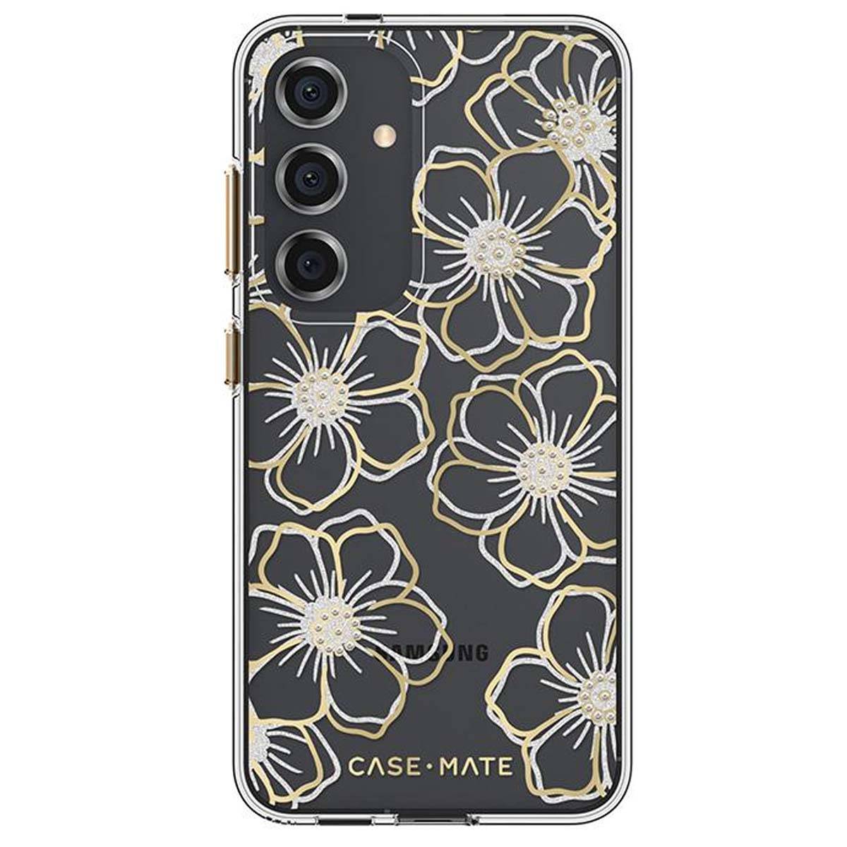 Coque pour Galaxy S24 Motif Floral Gems Antimicrobienne Ultra Résistant-1
